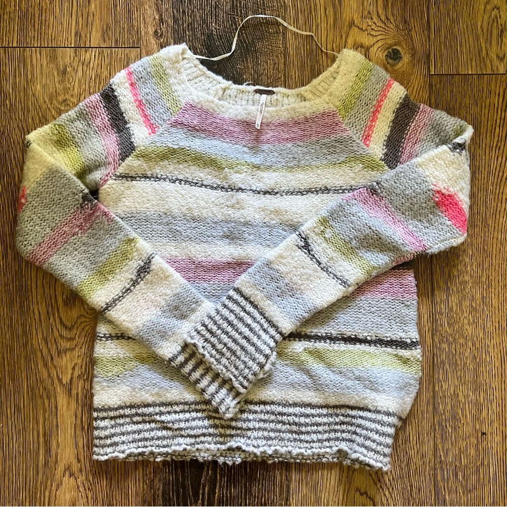 Free People Patchwork Knit Sweater